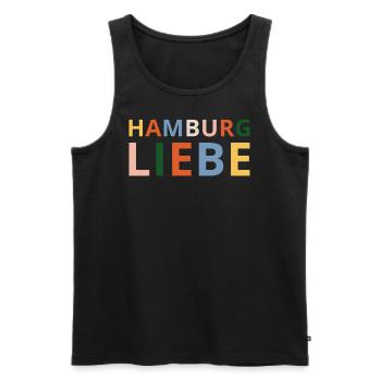 Hamburg Liebe, Hamburg ist bunt - Männer Premium Bio Tank Top - Schwarz - Vorne - Michal (187cm)