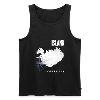 Island Ostsee Insel Koordinaten Karte Urlaub - Männer Premium Bio Tank Top - Schwarz - Vorne - AI Model Male 178 light (178cm)