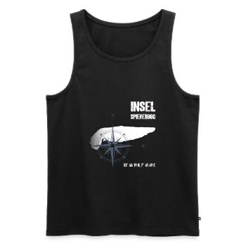 Spiekeroog Nordsee Insel Koordinaten Karte Urlaub - Männer Premium Bio Tank Top - Schwarz - Vorne - AI Model Male 178 light (178cm)