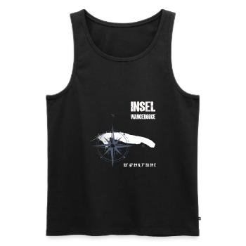 Wangerooge Nordsee Insel Koordinaten Karte Urlaub - Männer Premium Bio Tank Top - Schwarz - Vorne - AI Model Male 178 light (178cm)