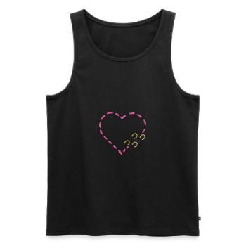 Un cœur rose avec des fers à cheval jaunes pour chevaux - Débardeur bio Premium Homme - noir - Devant - AI Model Male 178 light (178cm)