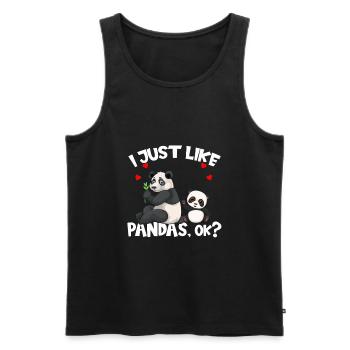 Pandas Ich Mag Halt einfach Pandas Ok - Männer Premium Bio Tank Top - Schwarz - Vorne - AI Model Male 178 light (178cm)
