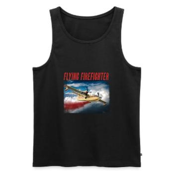 Brandbekämpfung Waldrand Löschflugzeug Vintage - Männer Premium Bio Tank Top - Schwarz - Vorne - AI Model Male 178 light (178cm)