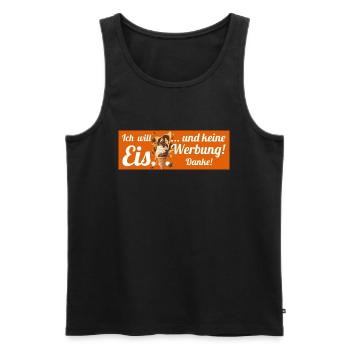 Ich will Eis und keine Werbung! Keine Werbung! - Männer Premium Bio Tank Top - Schwarz - Vorne - AI Model Male 178 light (178cm)