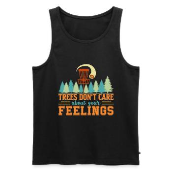 Trees Don't Care Disc Golf Disc Golfer Sport - Men's Premium Organic Tank Top - black - Front - Michal (187cm)