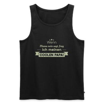 cooler Papa Sprüche - Männer Premium Bio Tank Top - Schwarz - Vorne - Michal (187cm)
