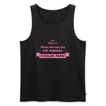 cooler Papa Spruch - Männer Premium Bio Tank Top - Schwarz - Vorne - Michal (187cm)