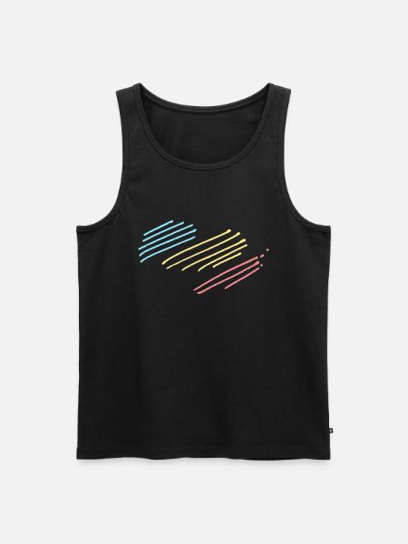 Farben Streifen Muster - Männer Premium Bio Tank Top - Schwarz