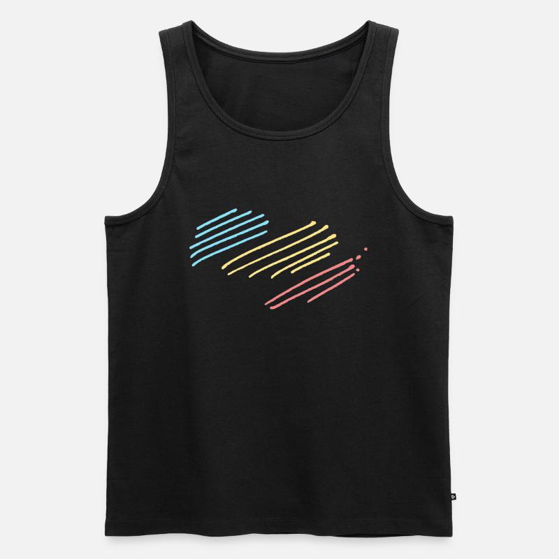 Farben Streifen Muster - Männer Premium Bio Tank Top - Schwarz