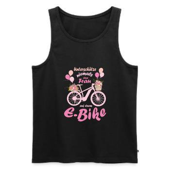 Damen E-Bike Mountainbike Damenrad Pedelec Rad - Männer Premium Bio Tank Top - Schwarz - Vorne - AI Model Male 178 light (178cm)