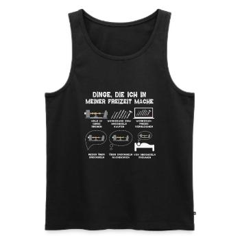 Woodturning Woodworking Woodturner Wood - Men's Premium Organic Tank Top - black - Front - Michal (187cm)