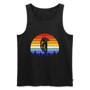 Mountainbike MTB I - Männer Premium Bio Tank Top - Schwarz - Vorne - AI Model Male 178 light (178cm)