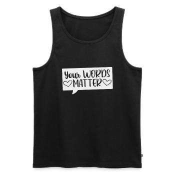 Speech Pathologist Words Speech Language Pathology - Men's Premium Organic Tank Top - black - Front - AI Model Male 178 light (178cm)