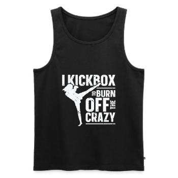 Je kickbox pour brûler le kickboxing fou - Débardeur bio Premium Homme - noir - Devant - Michal (187cm)
