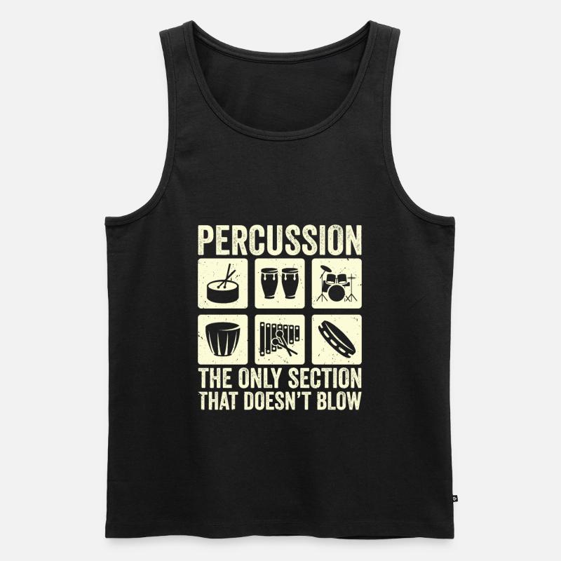 Percussion Drummer Drumming Drums Schlagzeug - Männer Premium Bio Tank Top - Schwarz