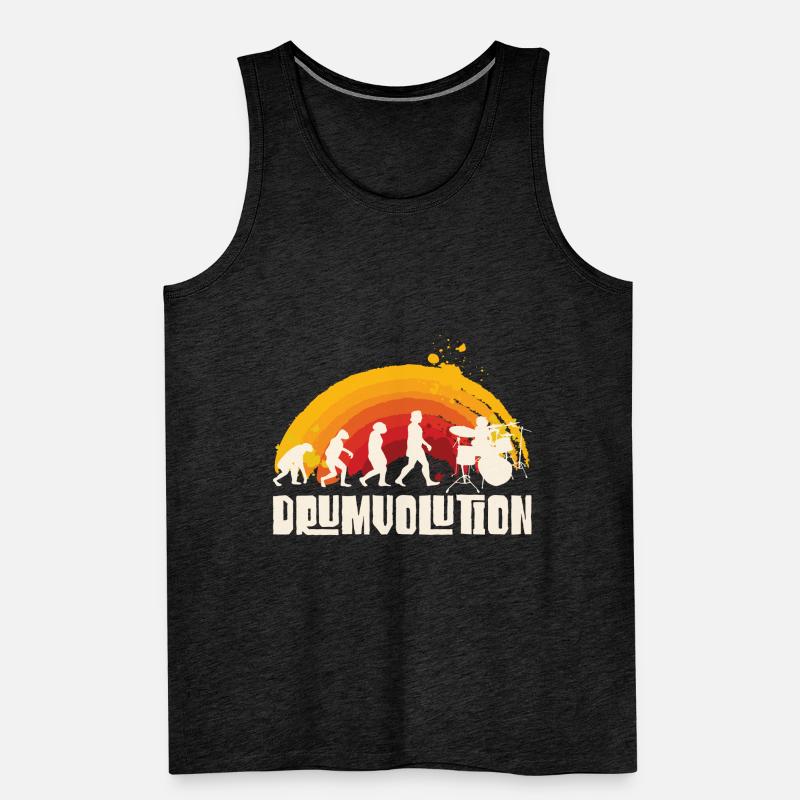 Drumvolution Drums Drumming Percussion Drummer Men's Premium Organic Tank Top