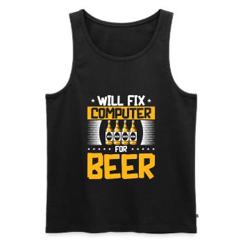 Will Fix Computer Beer Programmierer IT Support - Männer Premium Bio Tank Top - Schwarz - Vorne - Michal (187cm)