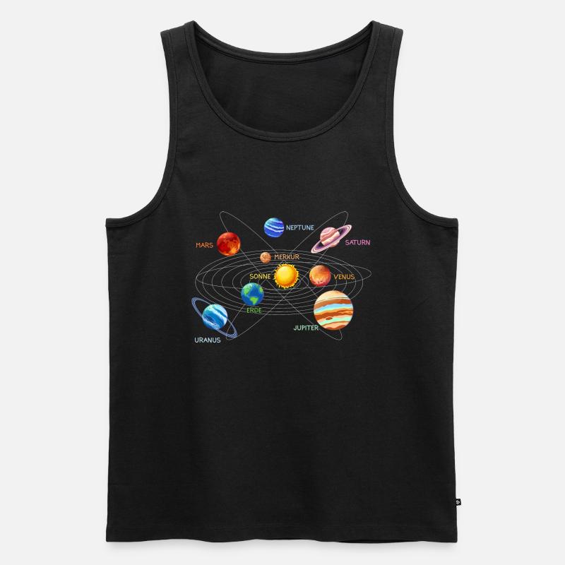 Sonnensystem Planeten - Männer Premium Bio Tank Top - Schwarz