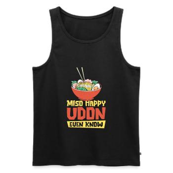 Cuisine asiatique Udon Miso Nouilles asiatiques - Débardeur bio Premium Homme - noir - Devant - AI Model Male 178 light (178cm)