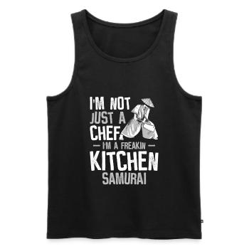 Cuisiner des samouraïs japonais cuisiner des repas - Débardeur bio Premium Homme - noir - Devant - Michal (187cm)