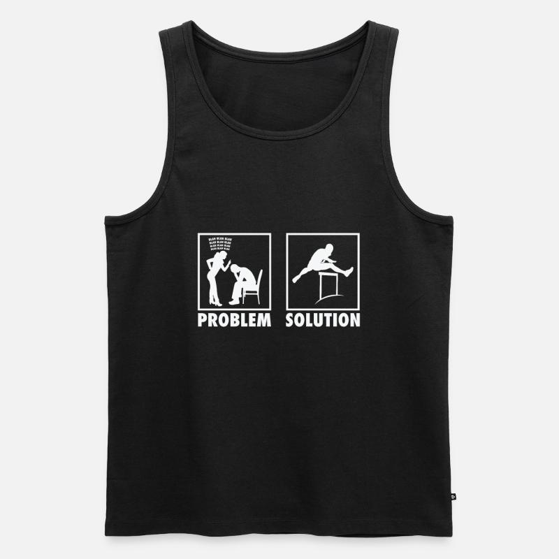 Athletics Athletes Statement Problem Solution. - Männer Premium Bio Tank Top - Schwarz