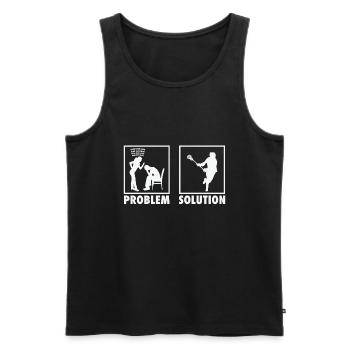 Lacrosse Lacrosse Players Statement Problem - Männer Premium Bio Tank Top - Schwarz - Vorne - Michal (187cm)