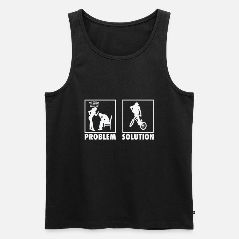 BMX Bikers Statement Problem Solution. - Männer Premium Bio Tank Top - Schwarz