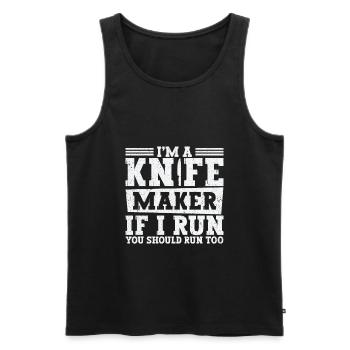 Knifemaking Knife Making Bladesmith Smithing Knife - Men's Premium Organic Tank Top - black - Front - AI Model Male 178 light (178cm)