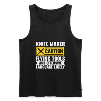 Knifemaking Knife Making Bladesmith Smithing Knife - Men's Premium Organic Tank Top - black - Front - AI Model Male 178 light (178cm)