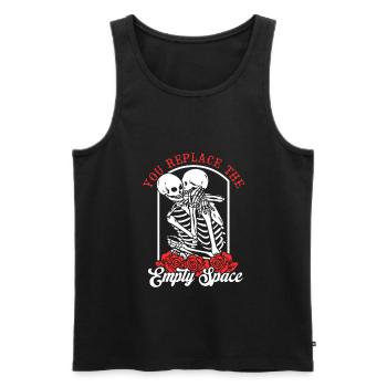 Romantic Gothic Bones Skeleton Roses Death Grave - Men's Premium Organic Tank Top - black - Front - Michal (187cm)