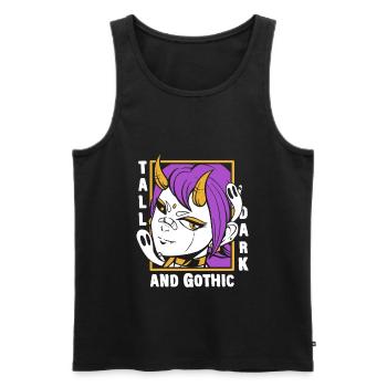 Anime Ghost Dark Flame Spooky Devil Girl Design - Männer Premium Bio Tank Top - Schwarz - Vorne - AI Model Male 178 light (178cm)