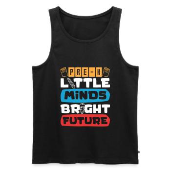 Preschool Kids Back to School Little Minds Bright - Men's Premium Organic Tank Top - black - Front - AI Model Male 178 light (178cm)