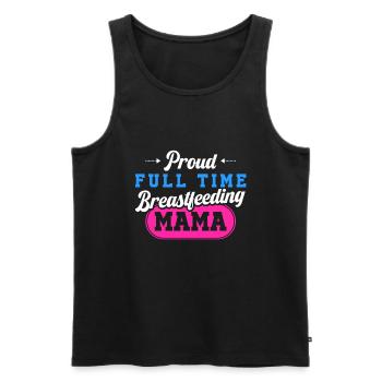 Breastfeeding Normalized Proud Full Time - Men's Premium Organic Tank Top - black - Front - Michal (187cm)