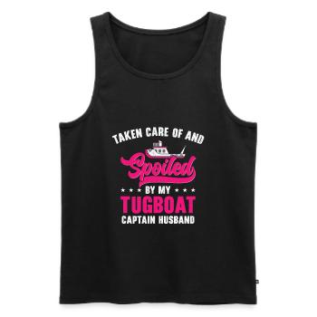 Tugboat Spoiled Tugboat Captain Ehemann Segeln - Männer Premium Bio Tank Top - Schwarz - Vorne - Michal (187cm)