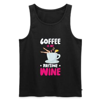 Coffee Caffeine Wine Drinking Coffee Addict - Men's Premium Organic Tank Top - black - Front - AI Model Male 178 light (178cm)