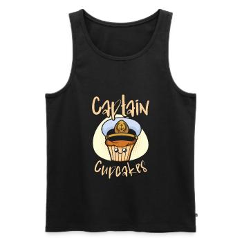 Équipe de boulangerie Capitaine Cupcakes Baker Chef pâtissier - Débardeur bio Premium Homme - noir - Devant - AI Model Male 178 light (178cm)