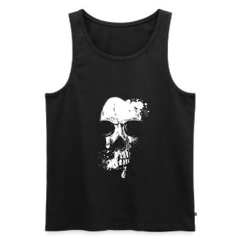 Skull Head and Scarf Gothic Bones Aesthetic Dark - Men's Premium Organic Tank Top - black - Front - AI Model Male 178 light (178cm)