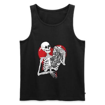 Till Death Midnight Lovers Gothic Skull Bones - Men's Premium Organic Tank Top - black - Front - Michal (187cm)