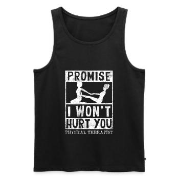 Physiothérapeute Drôle de promesse que je - Débardeur bio Premium Homme - noir - Devant - Michal (187cm)