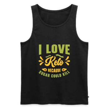 Keto Diet Ketogenic Food Nutritionist Dietitian - Men's Premium Organic Tank Top - black - Front - AI Model Male 178 light (178cm)