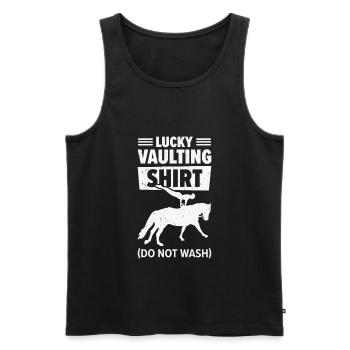 Pferdesport Voltigieren Funny Lucky Riding Reiten - Männer Premium Bio Tank Top - Schwarz - Vorne - Michal (187cm)