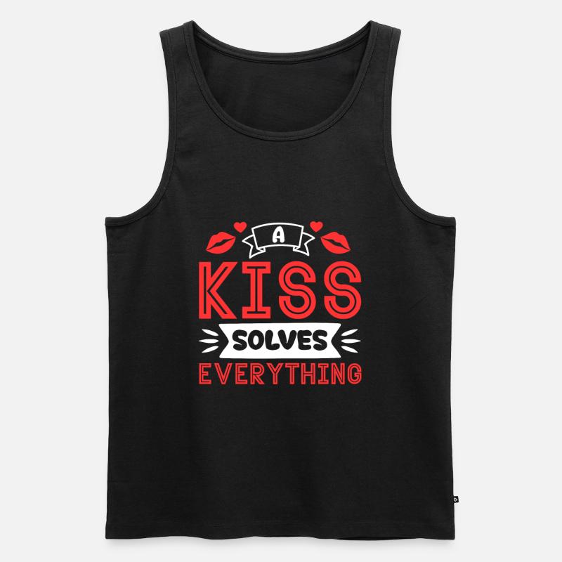 Problem Kissing Solution Relationship Partners - Men's Premium Organic Tank Top - black