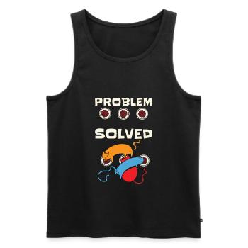 Problem Solution Cat Feline Cat Owner Pet - Men's Premium Organic Tank Top - black - Front - AI Model Male 178 light (178cm)