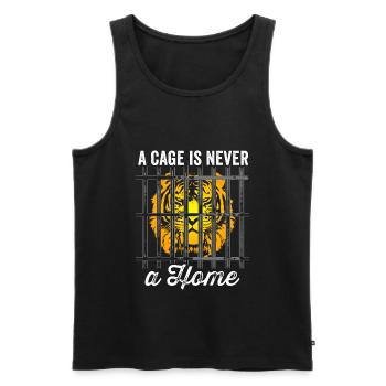 Une cage n’est jamais une maison anti-manifestation - Débardeur bio Premium Homme - noir - Devant - Michal (187cm)