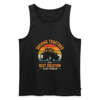 Résolution de problèmes Tracteur Agriculture - Débardeur bio Premium Homme - noir - Devant - Michal (187cm)