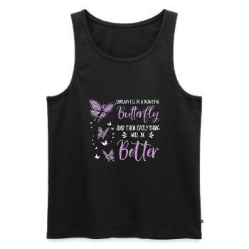Celestial Butterfly Mystical Butterfly Lover - Men's Premium Organic Tank Top - black - Front - AI Model Male 178 light (178cm)