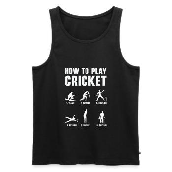 How To Play Cricket Game Cricket Player - Men's Premium Organic Tank Top - black - Front - Michal (187cm)