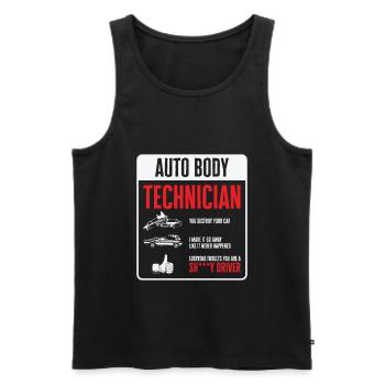 Auto Body Technician Funny Vehicle Repair Car - Men's Premium Organic Tank Top - black - Front - Michal (187cm)