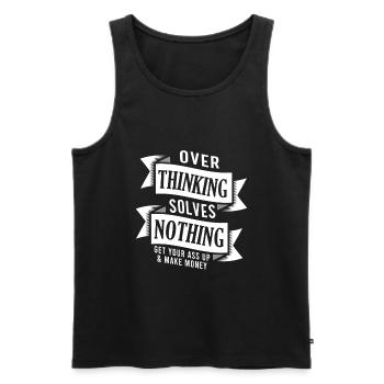 Funny Overthinking Statement Positivity Financial - Men's Premium Organic Tank Top - black - Front - AI Model Male 178 light (178cm)