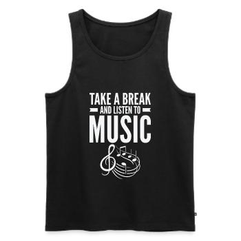 Serenity Music Lover Entspannende Pause - Männer Premium Bio Tank Top - Schwarz - Vorne - AI Model Male 178 light (178cm)